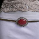 NEW WOMEN HIP HIGH WIAST ELASTIC METAL THIN SILVER BELT DREESY RED BUCKLE S M L