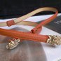 NEW WOMEN HIGH WAIST WIDE HIP ORANGE THIN BELT GOLD ROSE BUCKLE CASUAL XS S M
