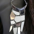 NEW WOMEN FASHION SILVER WHITE EXTRA BIG GEOMETRIC RETRO EARRINGS SET 5.5" DROP