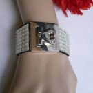 NEW WOMEN SILVER RETRO FASHION BRACELET METAL HEART CLOSER RHINESTONE STYLE