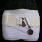NEW WOMEN HIP WAIST ELASTIC WHITE WIDE FASHION BELT SILVER BUCKLE 26"-34" XS-S-M