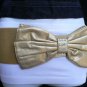 NEW WOMEN HIP HIGH WAIST ELASTIC GOLD WIDE FASHION BELT LARGE BOW 27"-35" S / M