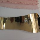 WOMEN HIGH WAIST HIP EXTRA WIDE GOLD METAL PLATE BELT BLACK ELASTIC 28"-37" S M