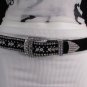 New Women Black Suede Leather Western Fashion Belt Silver Rhinestones S M L XL