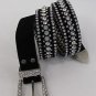 New Women Black Suede Leather Western Fashion Belt Silver Rhinestones S M L XL