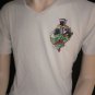 NEW ED HARDY MEN BEIGE T-SHIRT DAGGER DRAGON HEAD CORE BASIC V-NECK TOP XL