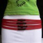 NEW WOMEN SUMMER RED FAUX LEATHER 4 THIN STRIPS WIDE FASHION BELT 30"-36" MEDIUM