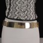 New Women Side Cutouts Fashion Belt Gold Metal Plate Hip High Waist S M 28"-34"