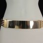 New Women Side Cutouts Fashion Belt Gold Metal Plate Hip High Waist S M 28"-34"