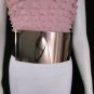 New Women Fashion Belt Extra Wide Gold Metal Plate Hip High Waist S - M 26"-33"