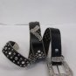 New Women Black Faux Leather Western Fashion Belt Silver Hand Gun Buckle M L XL