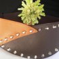 WOMEN ELASTIC HIP WAIST BROWN WESTERN BELT SILVER BIG SPIKES MOCA COLOR S M L