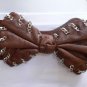 NEW WOMEN HIP WAIST ELASTIC BROWN WIDE FASHION BELT CHAINS BIG BOW 30"-40" M / L