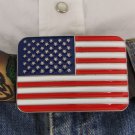 NEW MEN WOMEN SILVER METAL COWBOY FASHION BELT BUCKLE CLASSIC AMERICAN FLAG USA