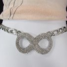 New Women Silver Metal Chains Big Infinity Hip Waist Fashion Belt 32"-48" M L XL