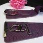 NEW WOMEN ELASTIC PURPLE WESTERN WIDE FASHION BELT SILVER BUCKLE 28"-40" S-XL