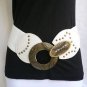 NEW WOMEN MOROCCAN RUSTY GOLD BUCKLE ELASTIC WHITE 2014 FASHION BELT FITS XS-L