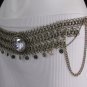 New Women Hip Waist Antique Gold Metal Chains Fashion Belt Big Bead 29"-37" S M
