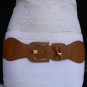 NEW WOMEN ELASTIC HIP WAIST BROWN FASHION BELT BIG BOW SILVER BUCKLE 28"-38" S M
