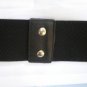 N. WOMEN ELASTIC HIP WAIST BLACK WESTERN FASHION BELT RING 2 SILVER BUCKLE S M L