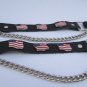 New Biker Men Western Women Boots Chains Pair Leather Straps American Flag USA