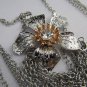 New Women Thin Silver Body Chain Big Flower Pendant Necklace Fashion Jewelry