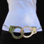NEW WOMEN SILVER METAL CHAINS OPENING HANDCUFF FASHION BELT 28"-45" S M L XL