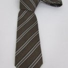 ERMENEGILDO ZEGNA MEN CLASSIC DRESS SUIT NECK TIE GRAY BROWN STRIPED SILK