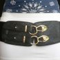 NEW WOMEN HIP WAIST ELASTIC BLACK FAUX SNAKE SKIN STAMP FASHION BELT 29"-35" S M