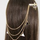 New Women Gold Metal Head Chains Cross Pins Black White Triangle Fashion Jewelry