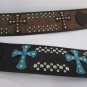 New Women Black Brown Wide Genuine Leather Western Fashion Belt Cross Rhinestone