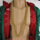N. Men Chunky Metal Thick Chains 35" Long Fashion Necklace Gold Hip Hop Gangster