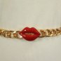 New Women Thick Gold Metal Chains Fashion Belt Lips Kiss Hip Waist S M L 27"-42"