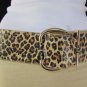 New Women Beige Leopard Animal Print Elastic Fashion Belt Hip Waist S M 24"-34"
