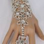New Women Silver Metal Hand Chain Flowers Bracelet Fashion Jewelry Rhinestones