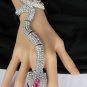 New Women Silver Metal Long Hand Chain Snake Fashion Wrapped Bracelet Rhinestone
