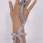 New Women Silver Metal Long Hand Chain Snake Fashion Jewelry Bracelet Rhinestone
