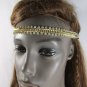 New Women Elastic Gold Head Band Chain Fashion Jewelry Double Silver Rhinestones