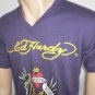 NEW ED HARDY MEN PURPLE NEW YORK CITY T-SHIRT NYC EAGLE SKULL SNAKE PLATINUM XL
