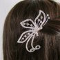 New Women Silver Metal Head Fashion Jewelry Rhinestones Butterfly Hair Pin