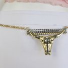 New Women Western Bull Head Gold Metal Thin Chains Fashion Belt 25"-40" XS S M L