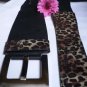 NEW WOMEN BROWN ELASTIC FASHION BELT GIFT BOW RHINESTONES BUCKLE 25"-35" XS-L
