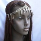 NEW WOMEN SILVER HEAD CHAIN LONG SPIKES FASHION JEWELRY RHINESTONES HAIR CIRCLET