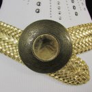New Women Gold Braided Waist Hip Moroccan Fashion Belt Big Round Buckle 30-34" M