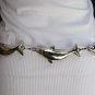NEW WOMEN WAIST HIP SILVER CHAIN LONG METAL DOLPHINS THIN FASHION BELT S M 29-36