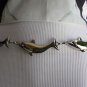 NEW WOMEN WAIST HIP SILVER CHAIN LONG METAL DOLPHINS THIN FASHION BELT S M 29-36