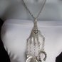NEW WOMEN METAL SILVER CHAIN HAND 13 HORSE SHOE FASHION LONG LUCK SIGNS NECKLACE