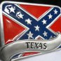 NEW MAN USA TEXAS BELT BUCKLE RECTANGULAR SHAPE RED & BLUE COLOR SILVER STARS