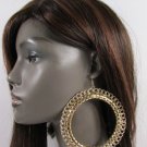 New Women Huge 4" Big Chunky Thick Gold Metal Chains Hoop Fashion Earrings Set