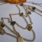 NEW WOMEN SMALL GOLD METAL HEARTS 2 ROWS HEAD CHAIN FASHION JEWELRY GRECIAN